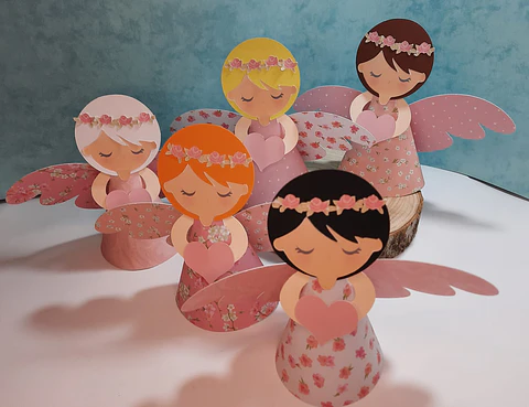 Anjinhos de papel 3D menina