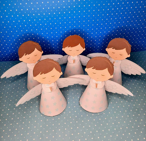 Anjinhos de papel 3D menino