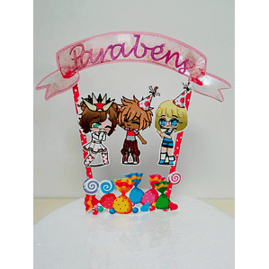 Topo Bolo Parabéns Amiga