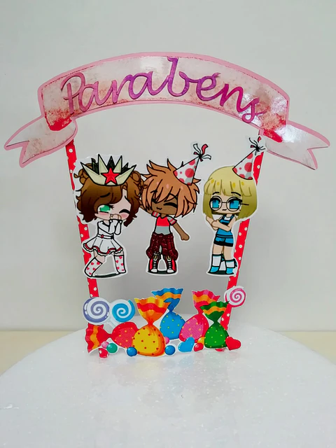 Topo Bolo Parabéns Amiga