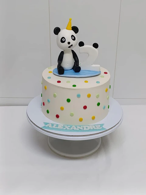 Topo Bolo Panda em Biscuit