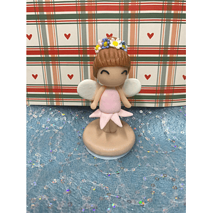 Topo Estatueta Personalizada em Biscuit Anjinha