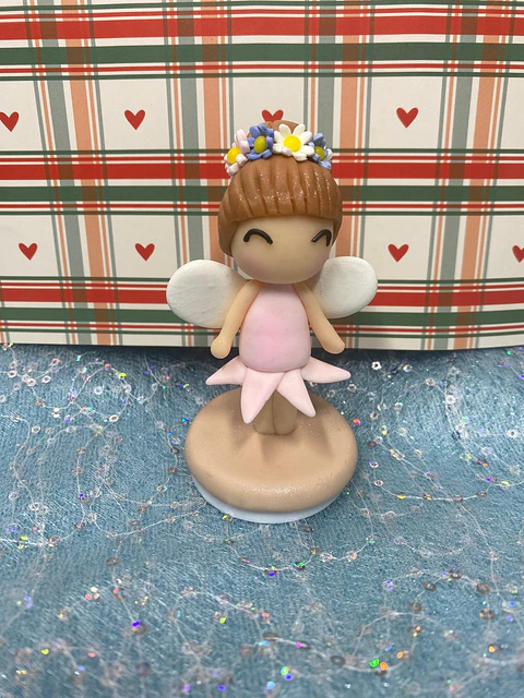 Topo Estatueta Personalizada em Biscuit Anjinha