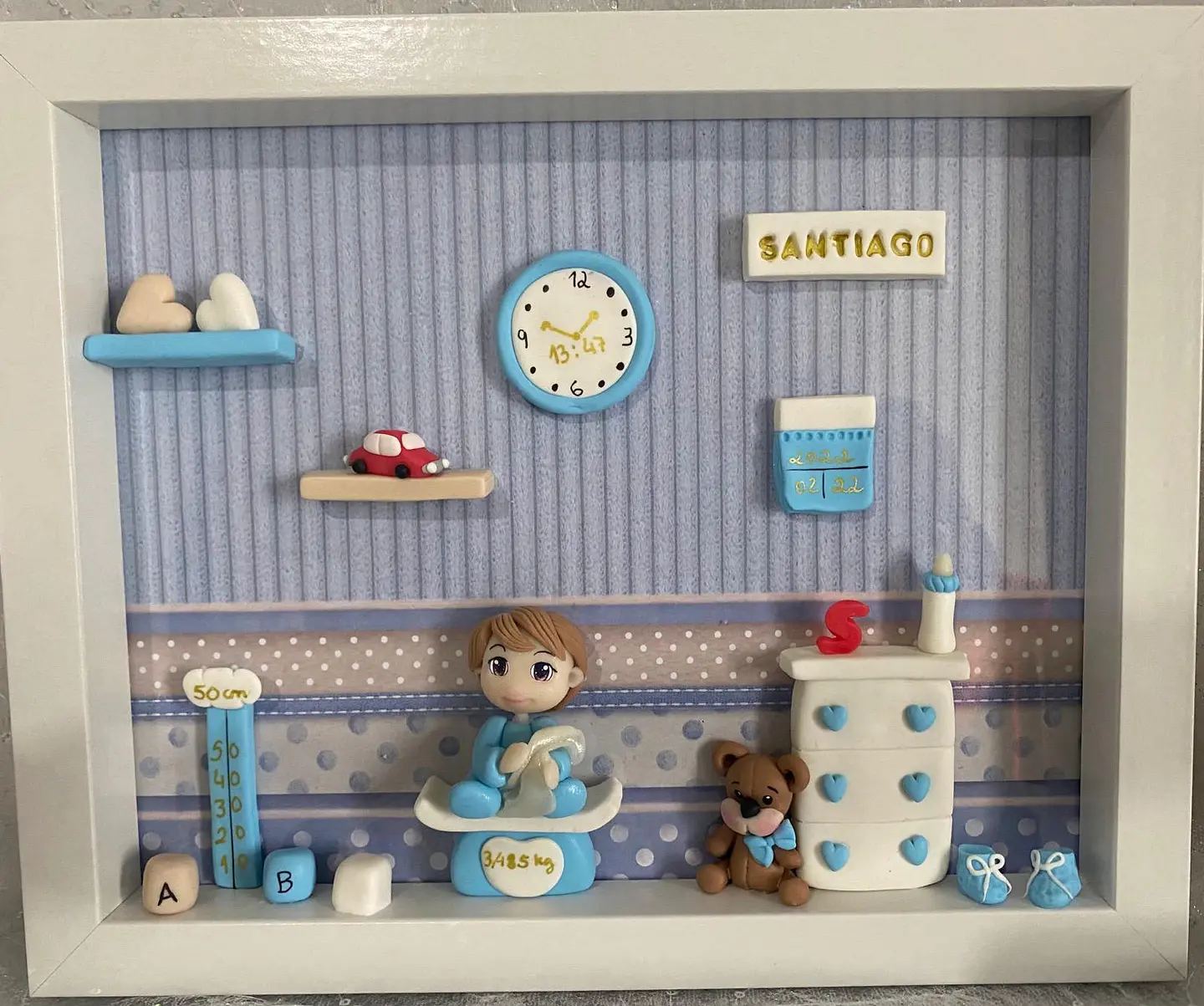 Quadro de Nascimento em Biscuit — Personalizado 1