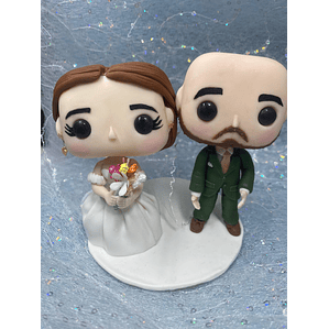 Estatueta de Noivos Estilo POP | Personalizada em Porcelana Fria