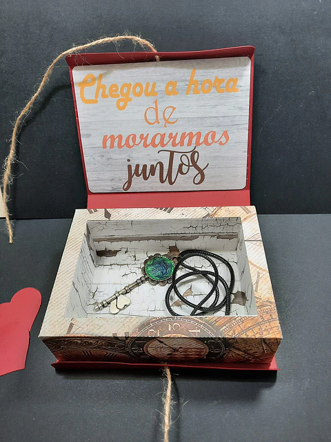 Caixa Artesanal Vintage & Rústica – Edição Especial “Vem morar comigo?”