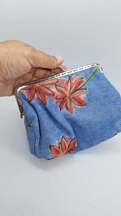 Bolsinha Azul Florida – Estilo Avó