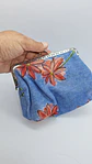 Bolsinha Azul Florida – Estilo Avó - Thumbnail 1