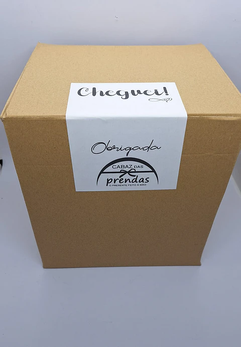 Etiqueta de fecho "Cheguei" personalizada