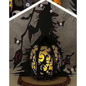 Halloween Bruxa lanterna com bruxa malvada