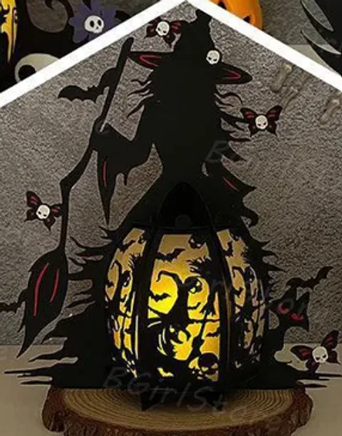 Halloween Bruxa lanterna com bruxa malvada