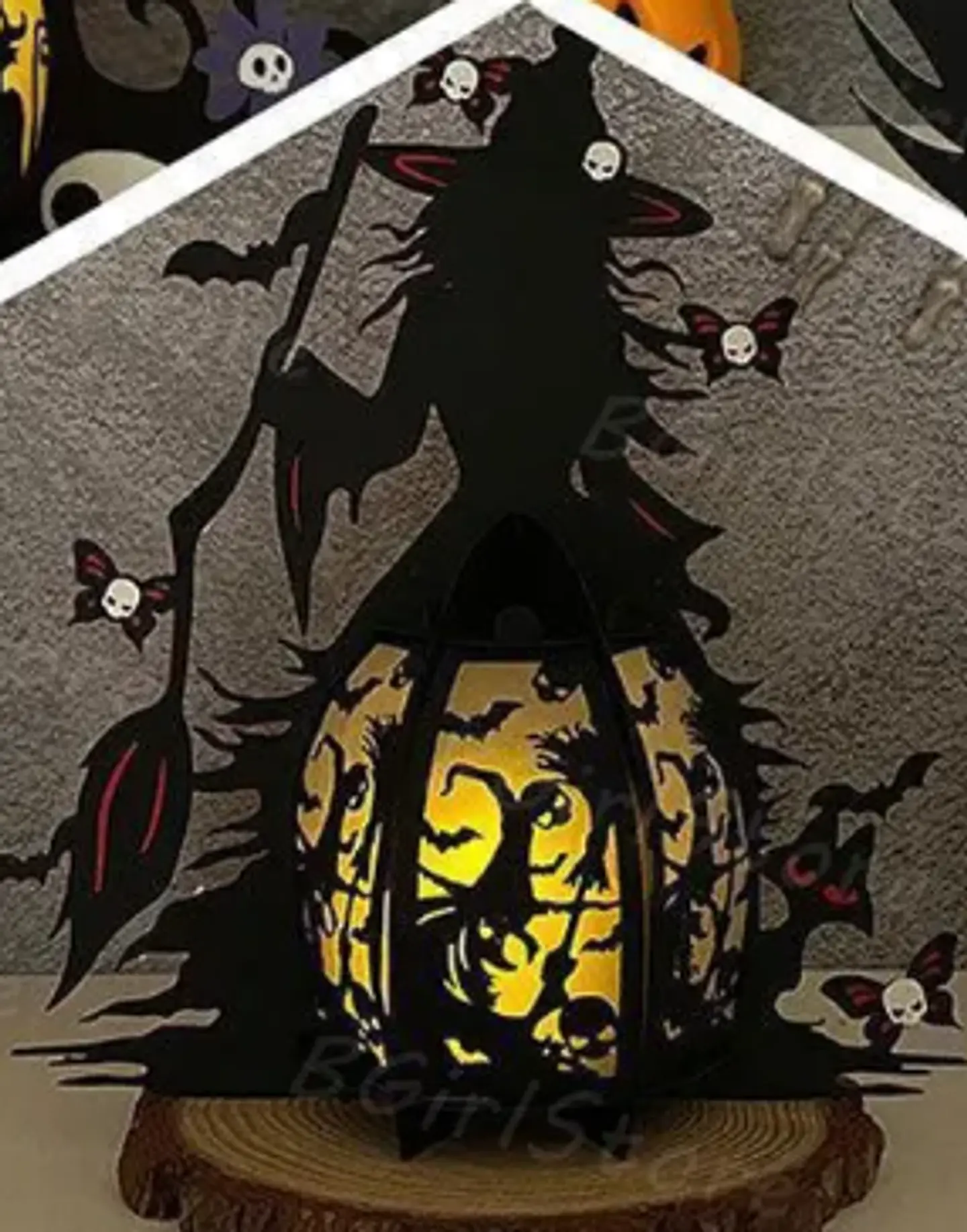 Halloween Bruxa lanterna com bruxa malvada 1