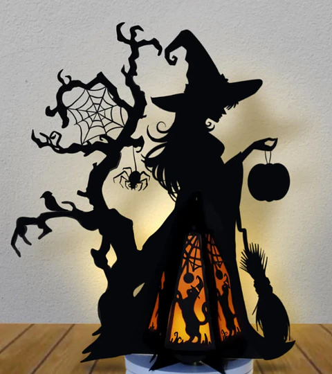 Halloween Bruxa encantadora lanterna