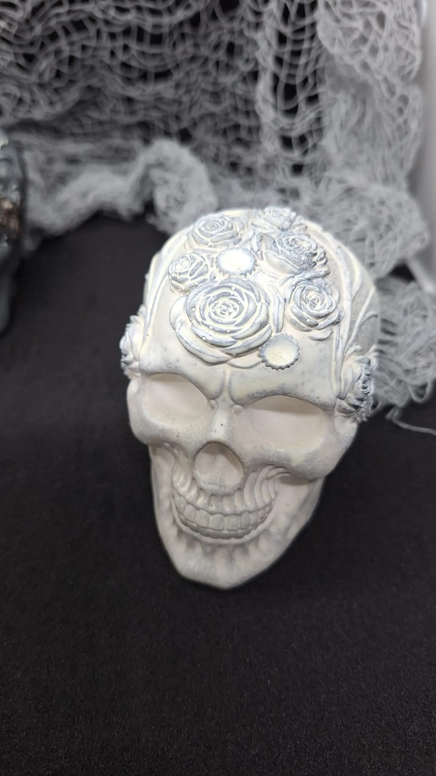 Gift Conjunto 3 Caveiras Floridas Estilo Gótico 3