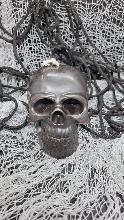 Halloween Vela Caveira Preta