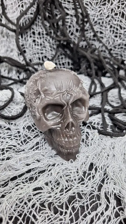 Halloween Vela Caveira Floral