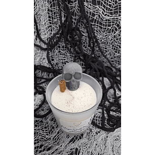 Halloween Vela branca em copo