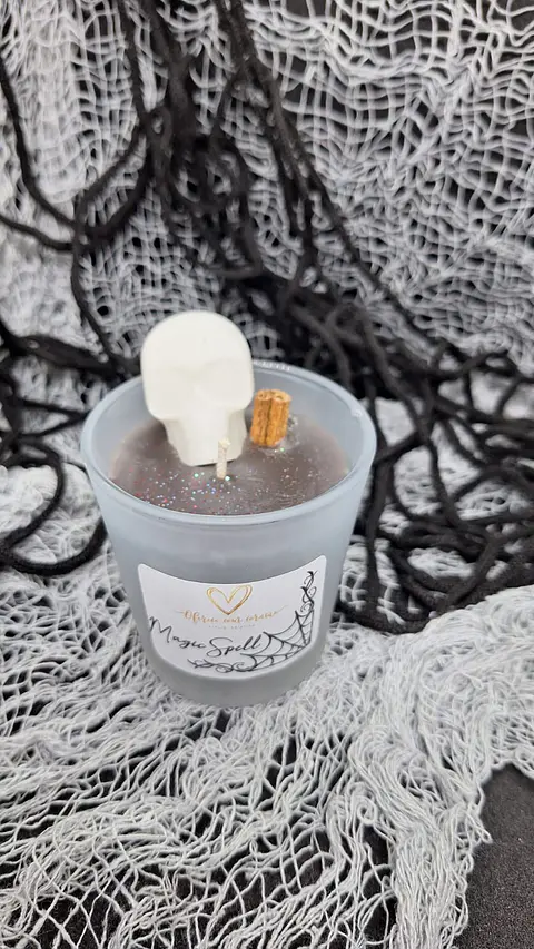 Halloween Vela preta em copo