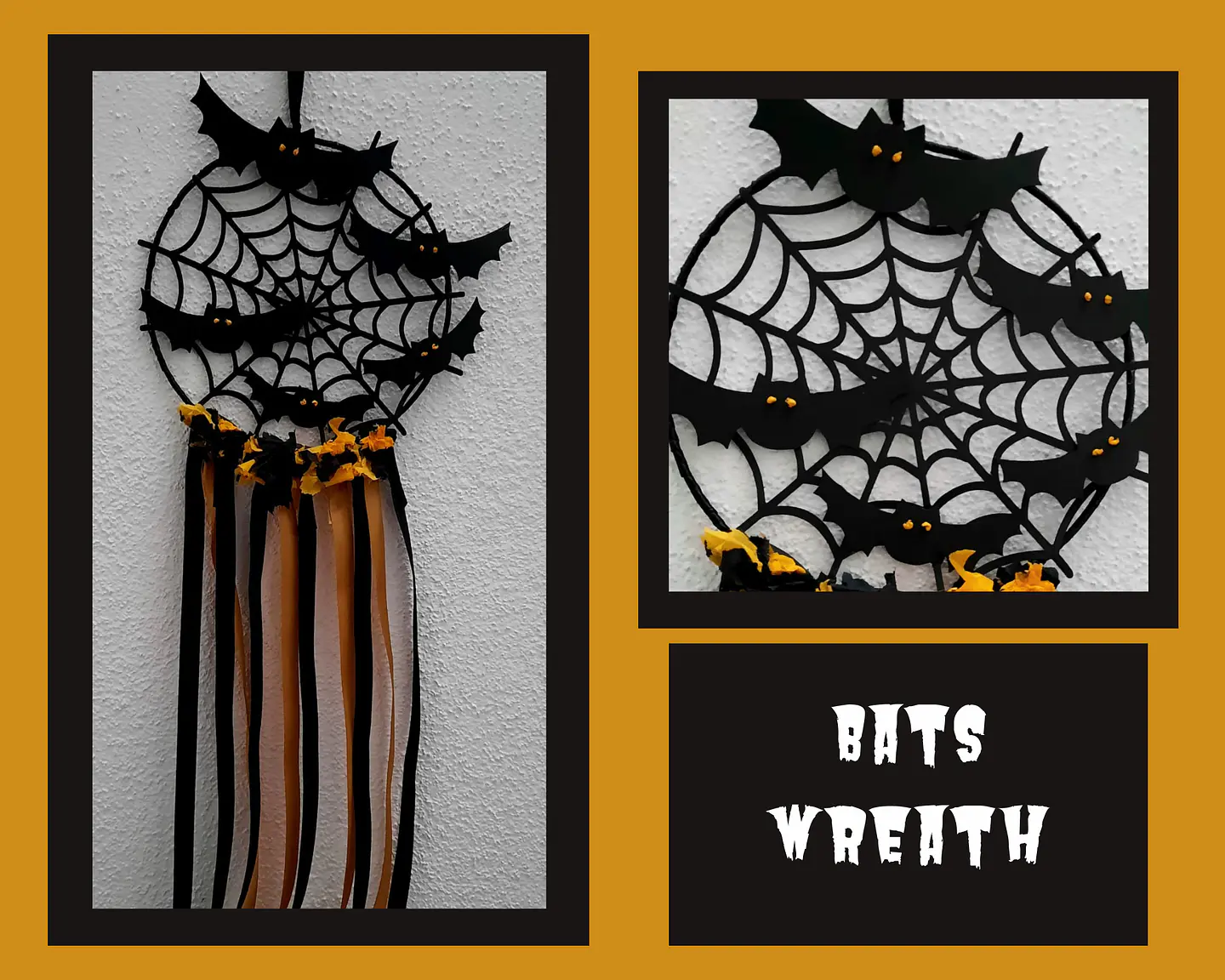Caçador de Sonhos Halloween Teia e Morcegos 2