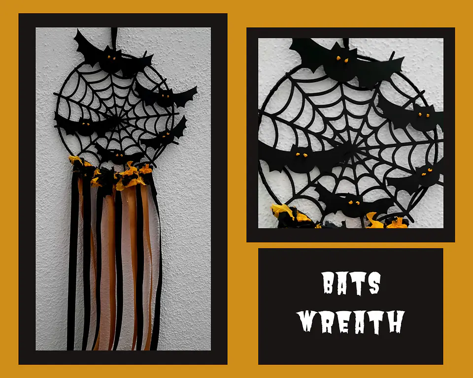 Caçador de Sonhos Halloween Teia e Morcegos 2