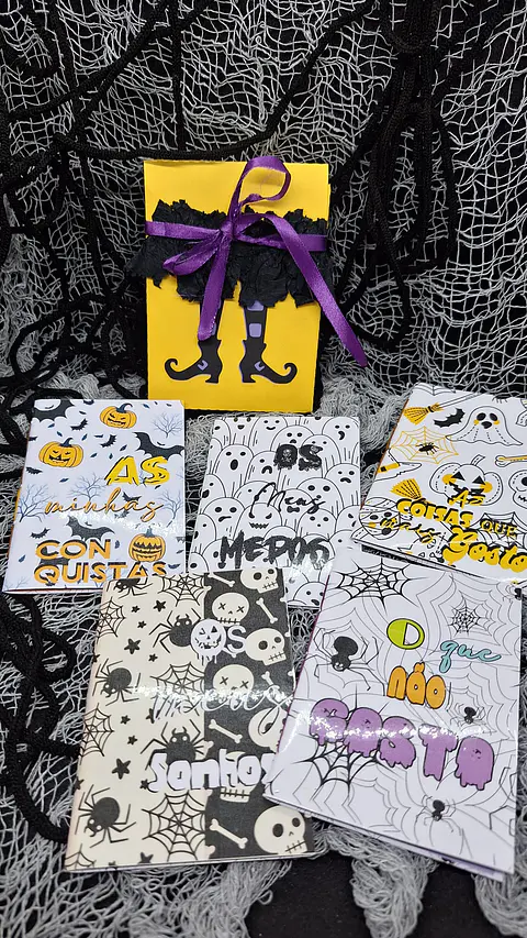 Pack 5 Caderninhos de Halloween "O Meu Mundo Mágico" – Edição Amarelo