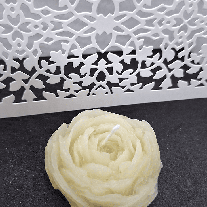 Vela Peônia Alicia Natural em Cera Vegetal 1