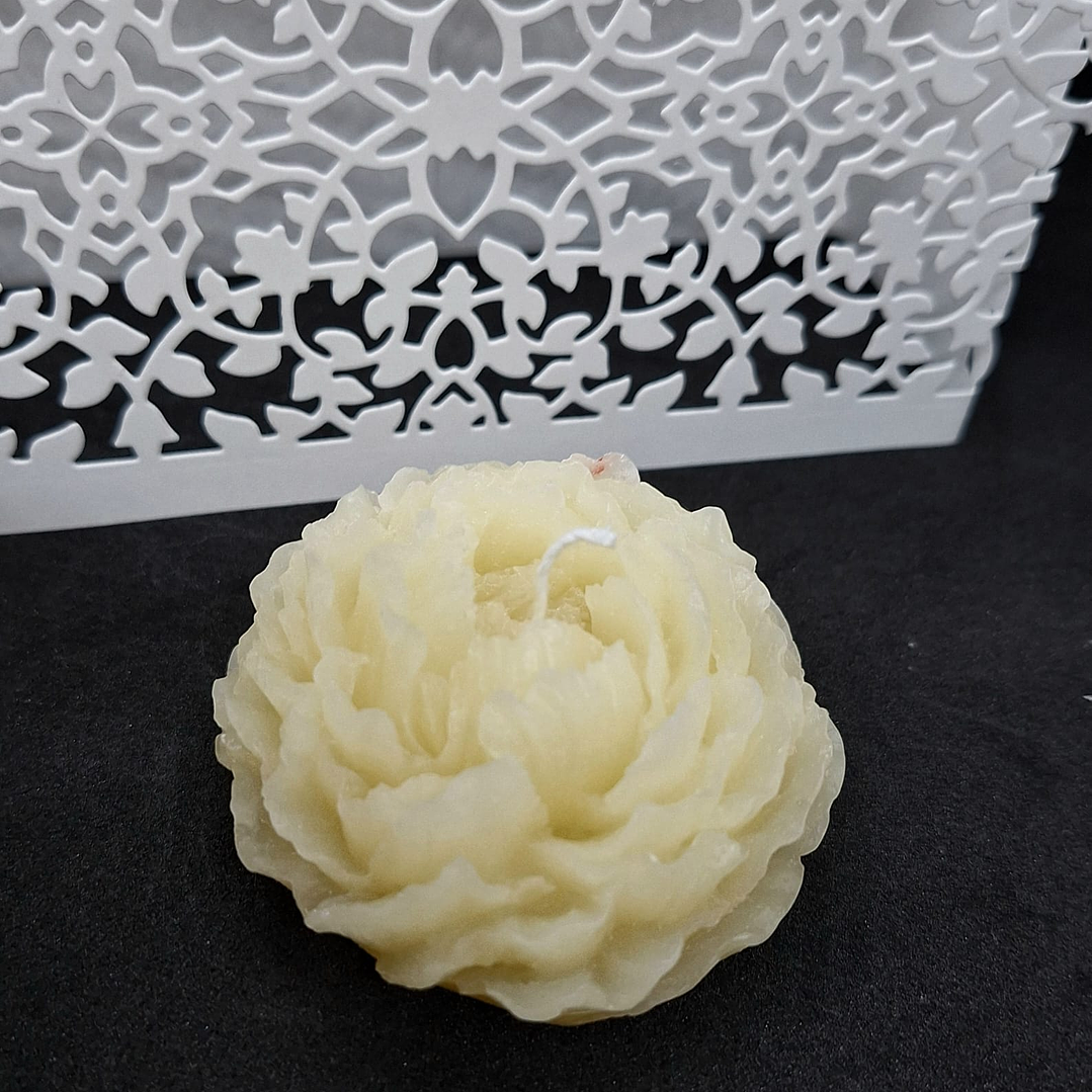 Vela Peônia Angelina Natural Cera Vegetal 1