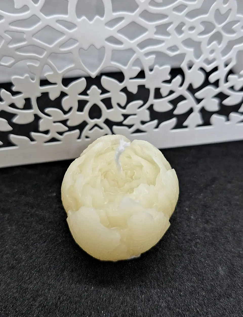 Vela Peônia Botão Andreia Natural em Cera Vegetal 2