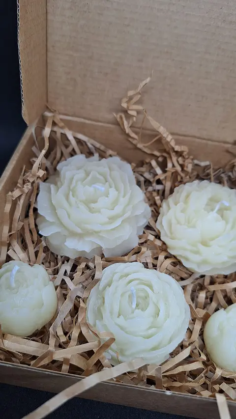 Caixa 5 velas Peônias perfumadas