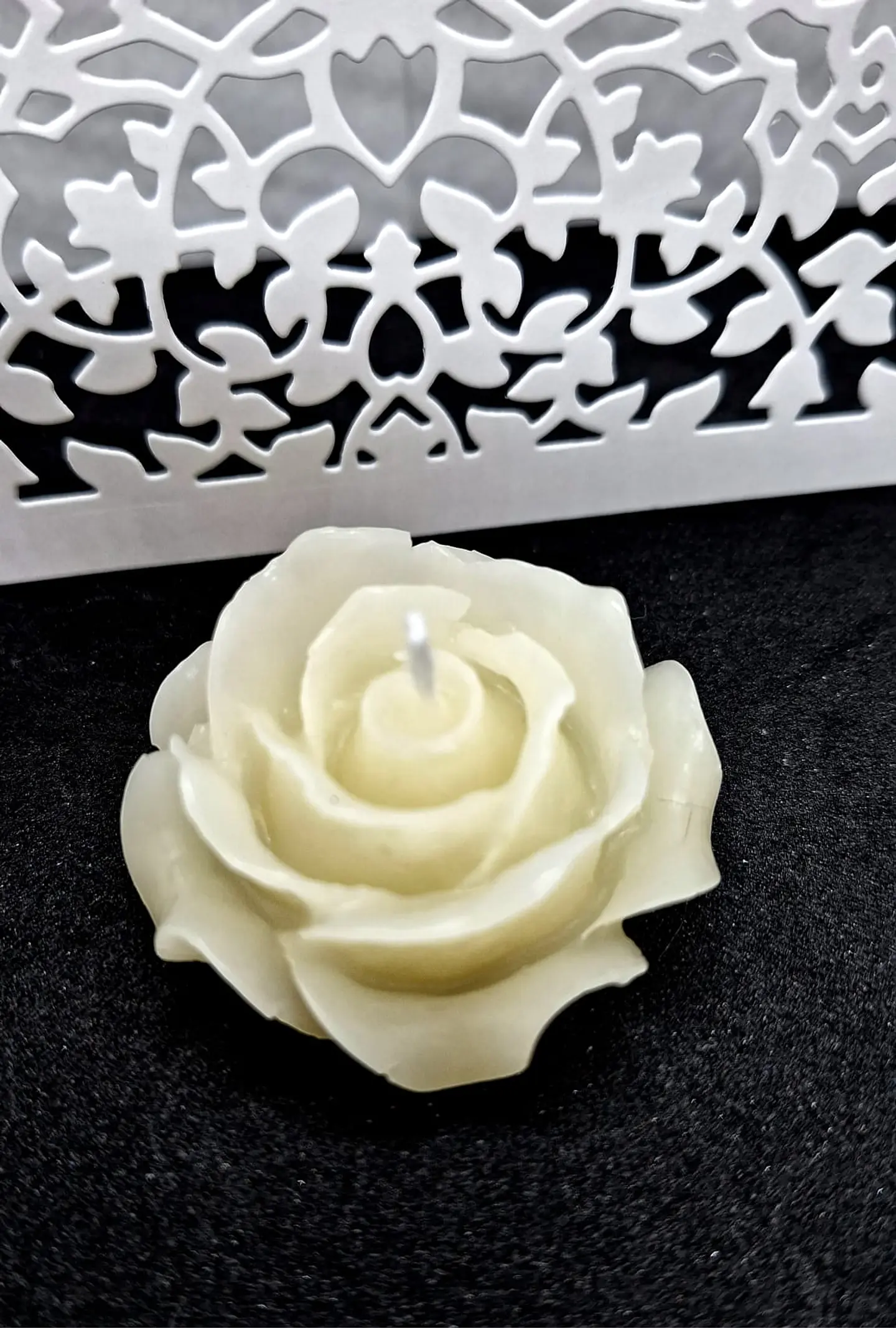 Vela Rosa Anne Natural Parafina 1