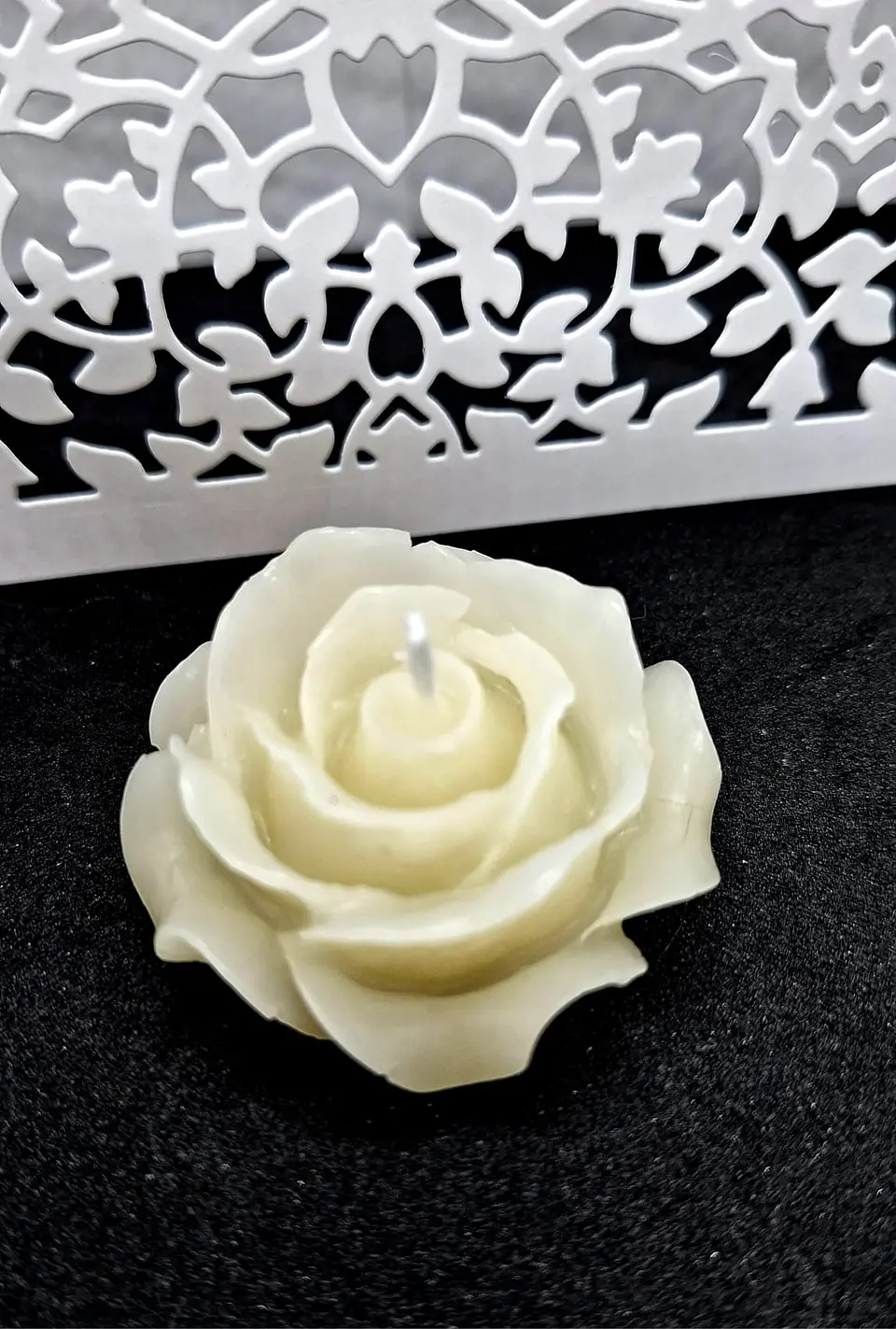 Vela Rosa Anne Natural Parafina 1