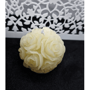 Vela Bola de Rosas Natural Parafina