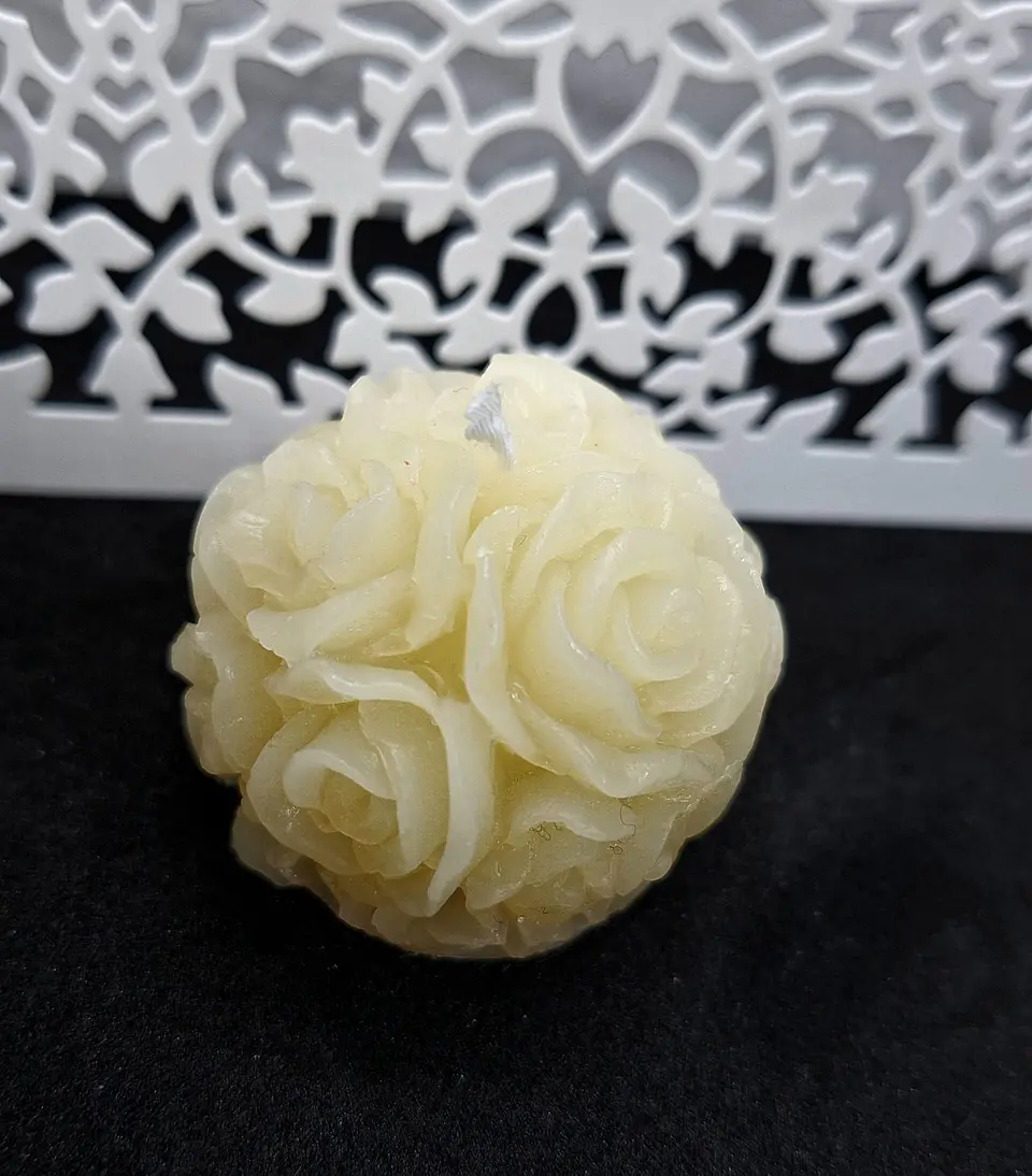Vela Bola de Rosas Natural Parafina 1