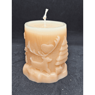 Vela Relevo Rena e Árvore de Natal