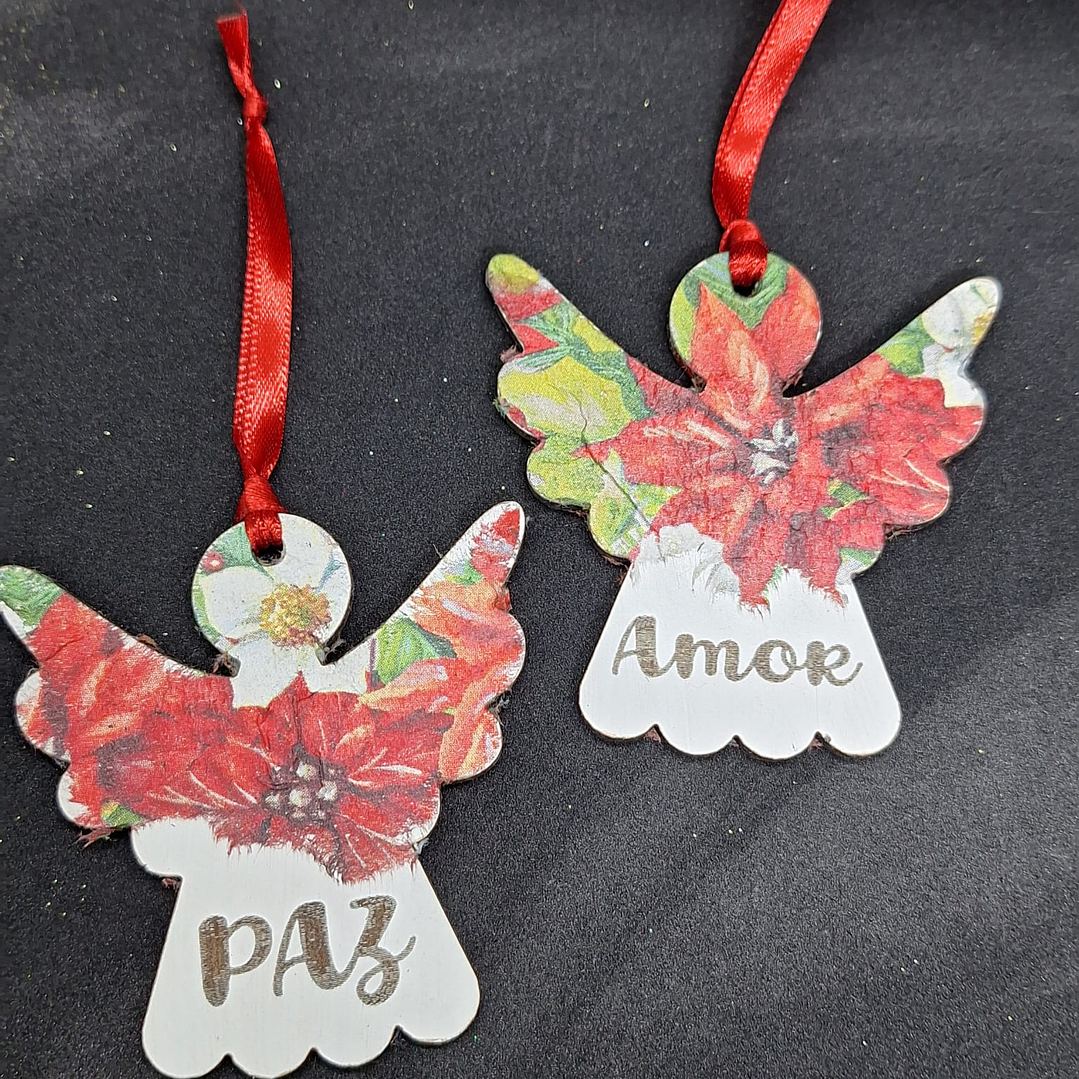 Anjos Amor & Paz em vermelho 2