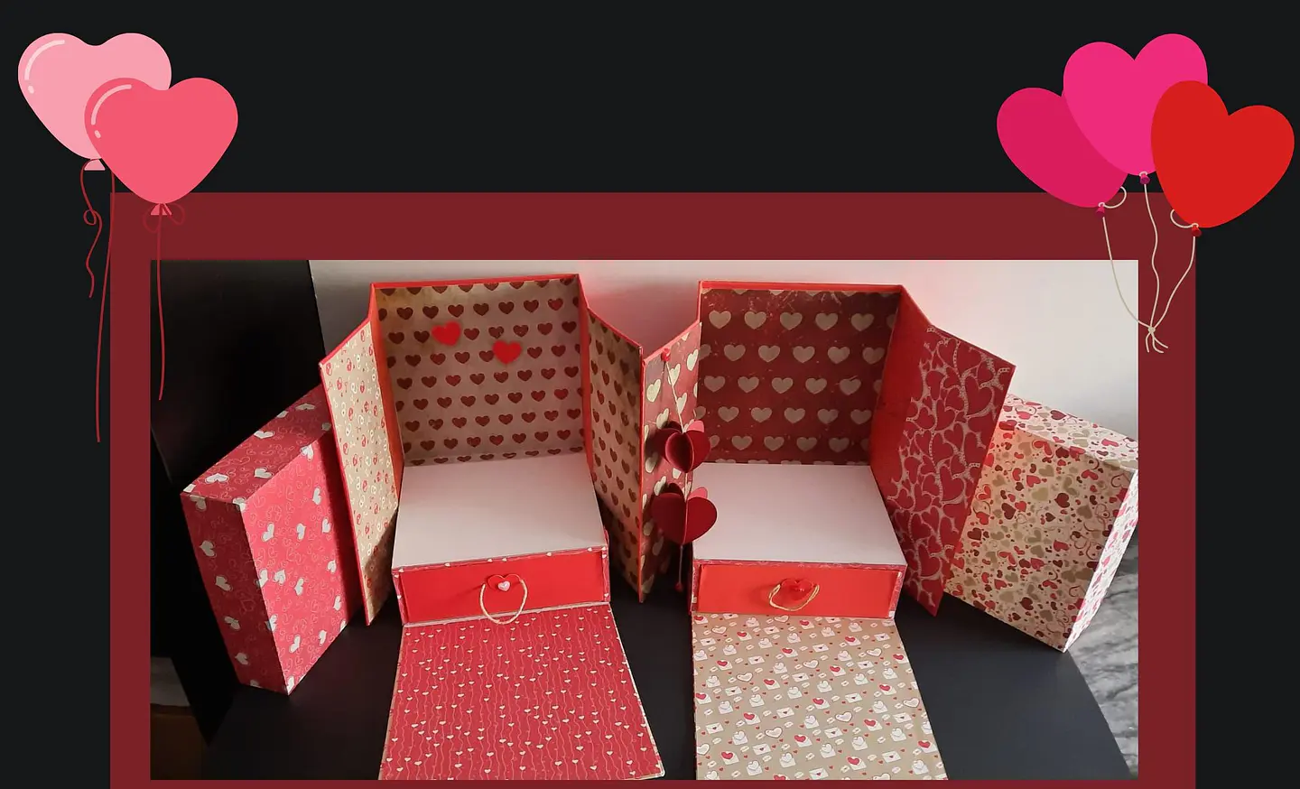 Amor Perfeito ❤️ caixa explosão para bolo 5