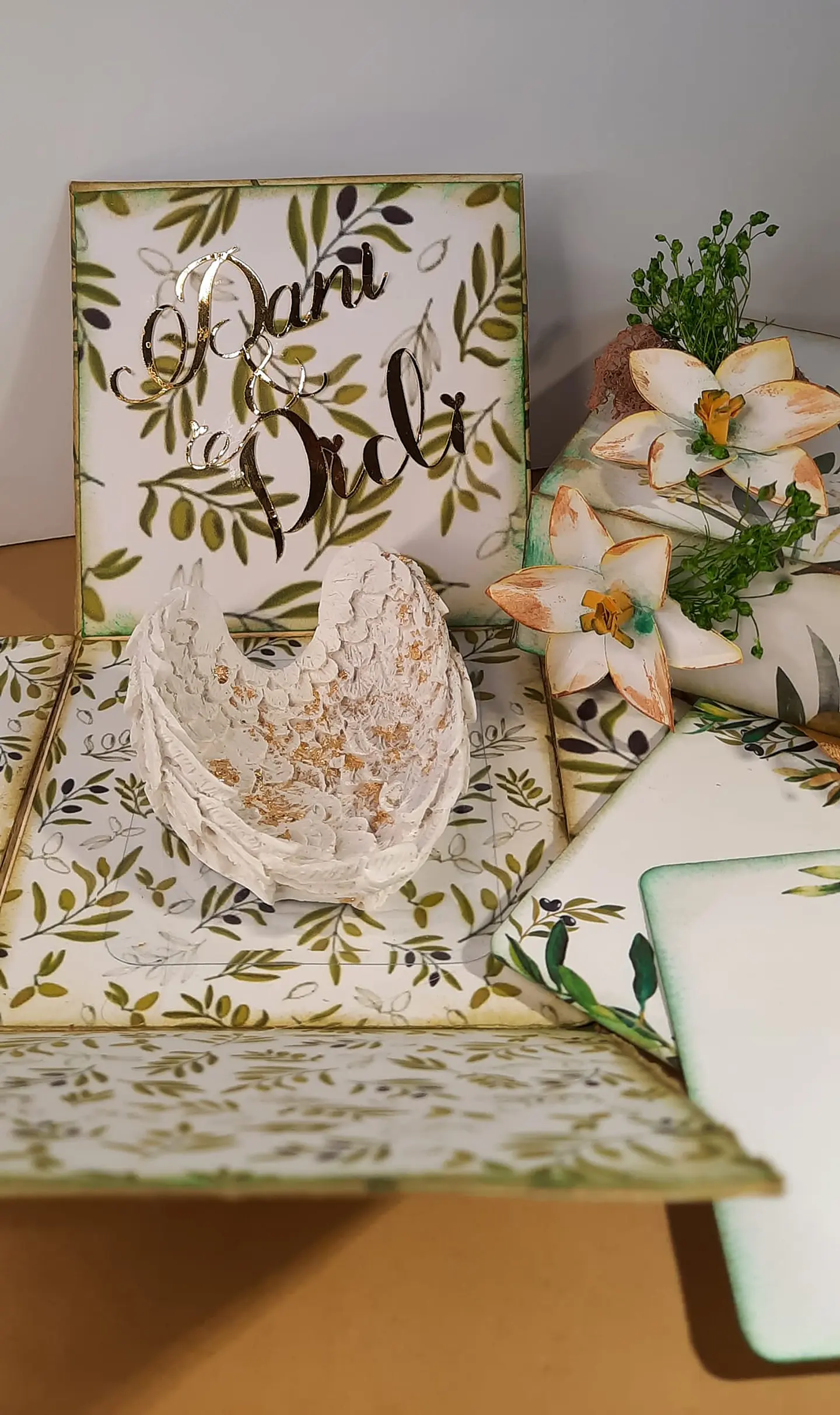 Caixa Campestre Casamento com presente em gesso cerâmico 2