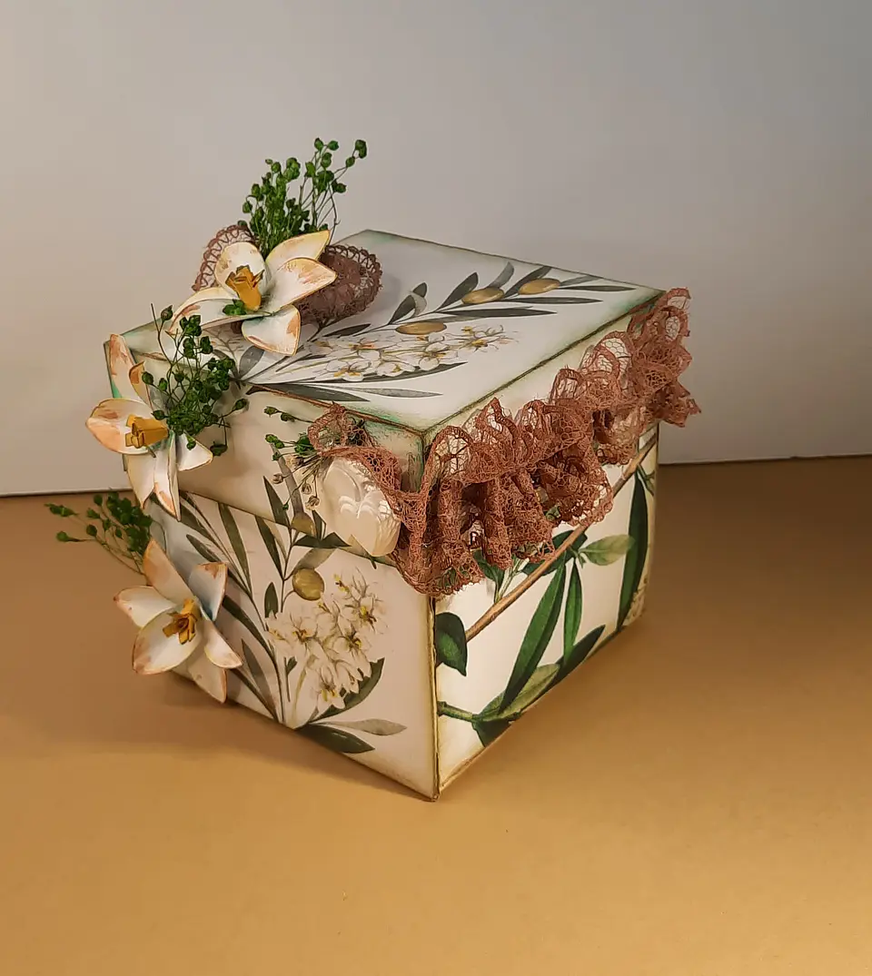 Caixa Campestre Casamento com presente em gesso cerâmico 4
