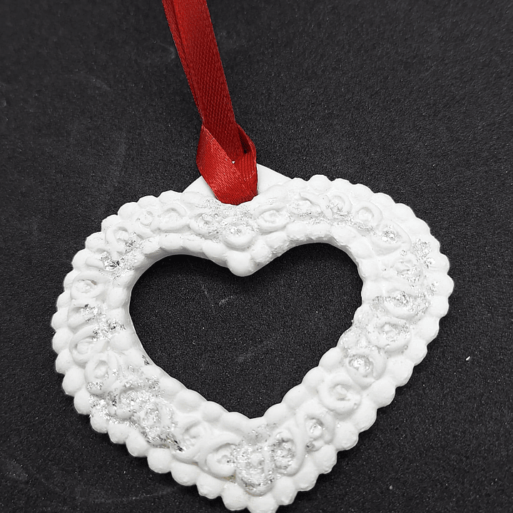 Coração Rendilhado Prata 1