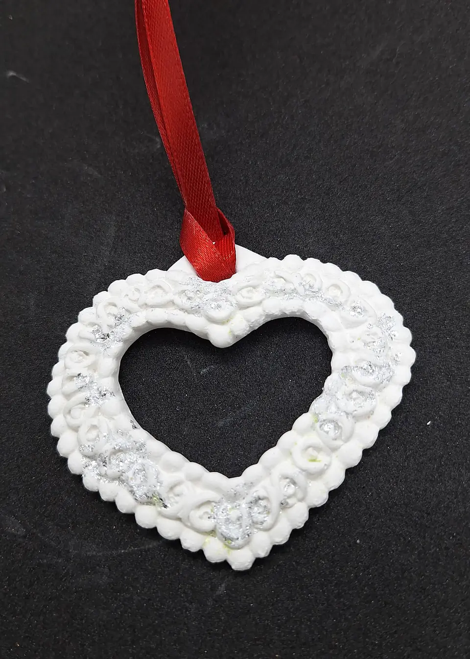 Coração Rendilhado Prata 1