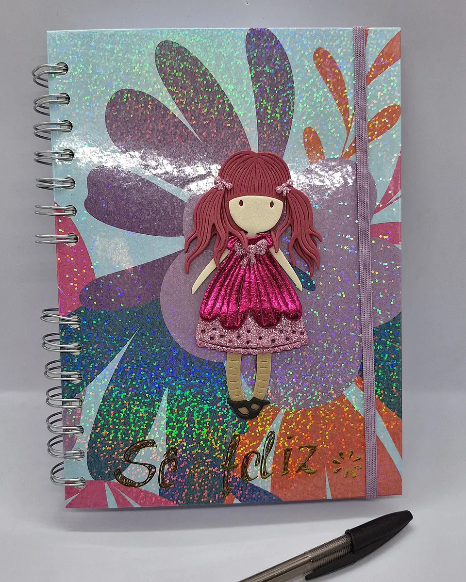 Caderno Personalizado A5 – Argolas & Frase à Escolha 2