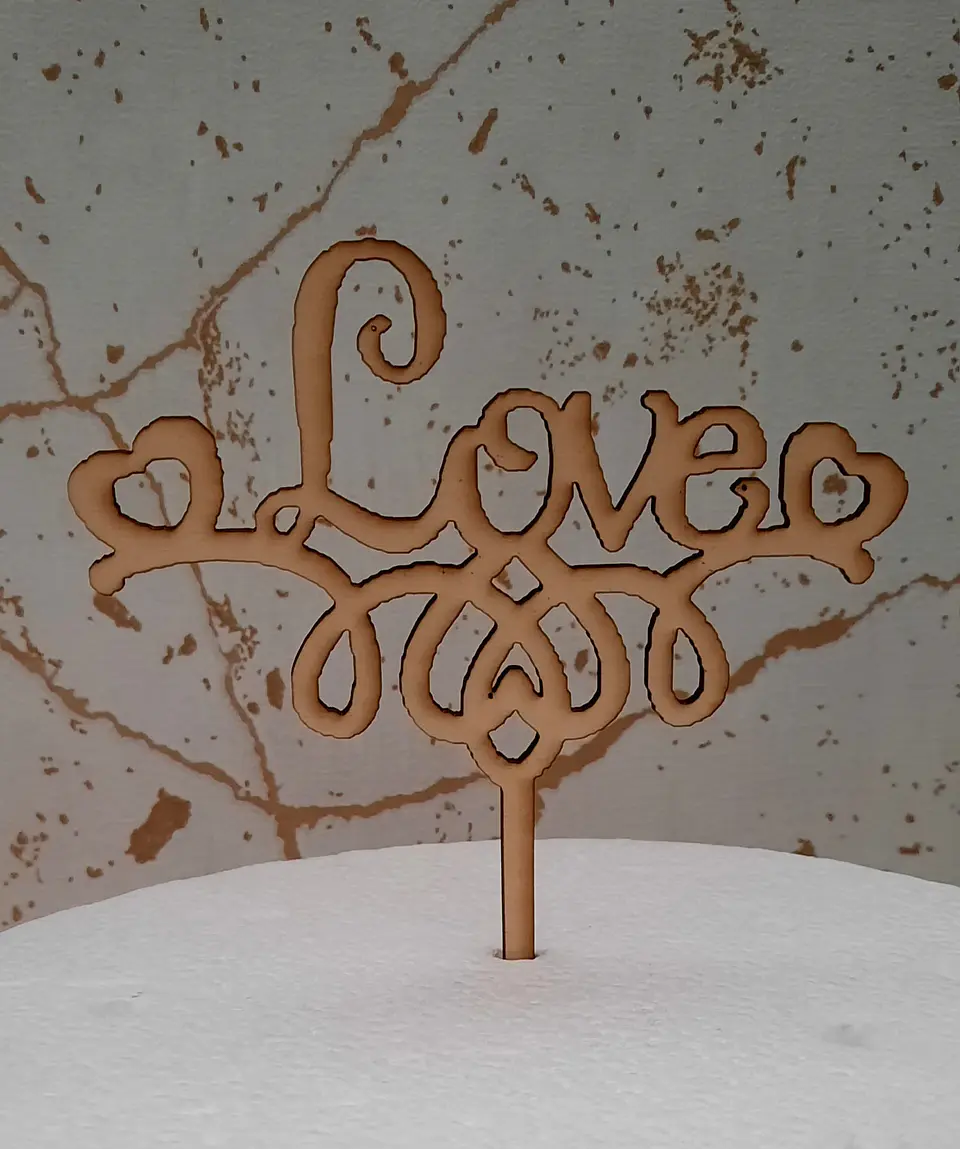 Topo bolo Love | MDF 1