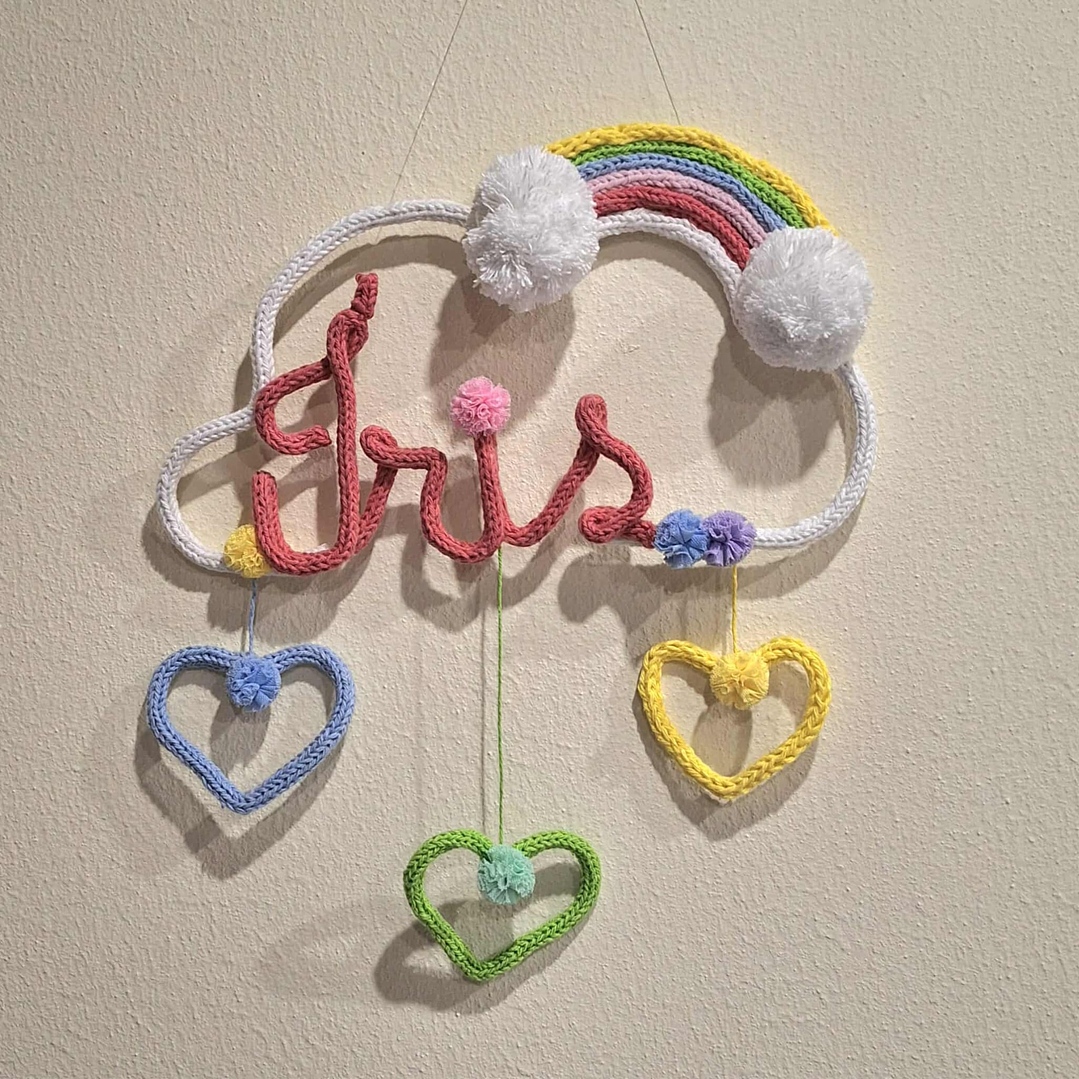 Porta Maternidade Nuvem em Tricotin 1