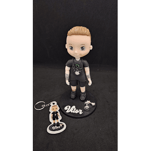 Gift Estatueta Personalizada em Biscuit + Porta‑Chaves em MDF Laminado