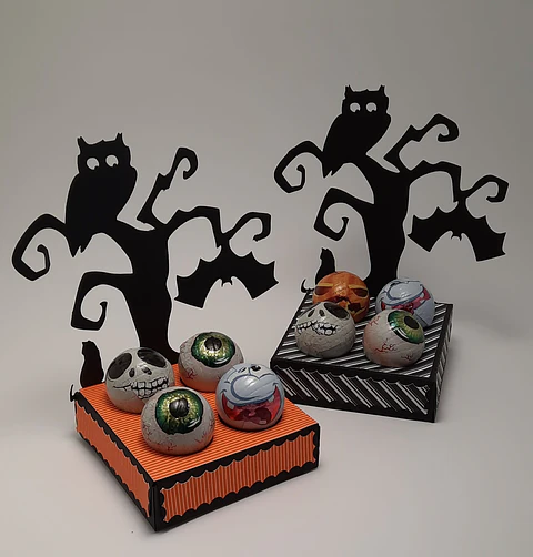 Porta Bombons Halloween | Árvore Assombrada com Coruja e Morcegos