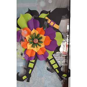 Halloween decoração de porta Bruxa Flor