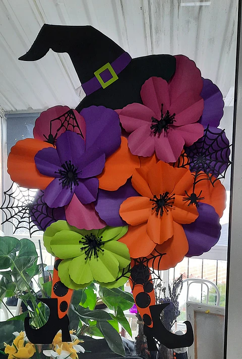 Halloween decoração porta  Bruxa Florida