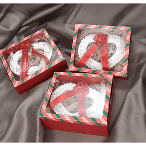 Coração Rendilhado com Folha d'Ouro | Enfeite de Natal em Gesso Cerâmico