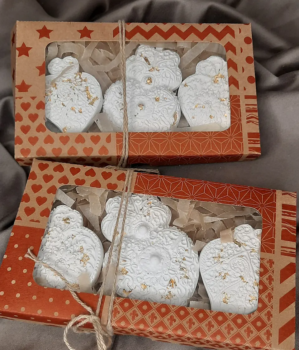 Pack 3 Corações de Viana em Gesso Perfumado – Edição Ouro 1