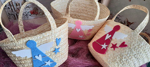 Cesta de Palma Artesanal "Anjinho da Guarda"